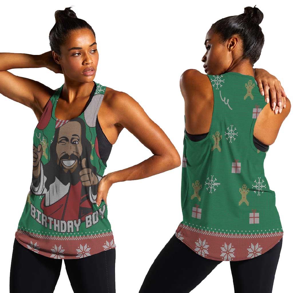 African Birthday Boy Jesus Women Racerback Tank Afro Christmas