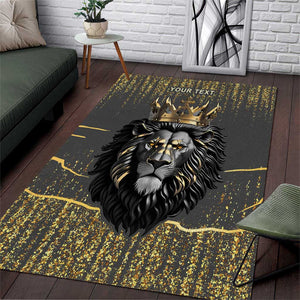 Personalized Black and Gold Lion Africa Area Rug