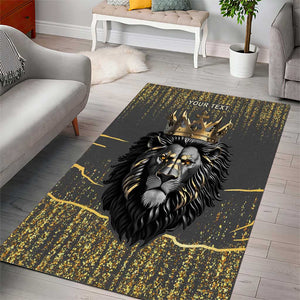 Personalized Black and Gold Lion Africa Area Rug