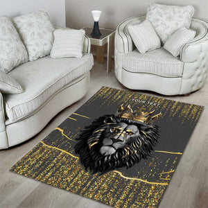 Personalized Black and Gold Lion Africa Area Rug