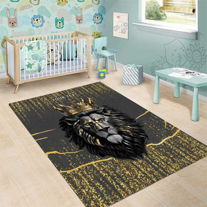 Personalized Black and Gold Lion Africa Area Rug