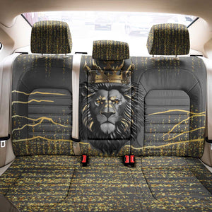 Personalized Black and Gold Lion Africa Back Car Seat Cover