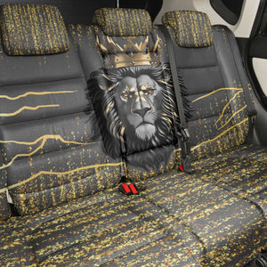 Personalized Black and Gold Lion Africa Back Car Seat Cover