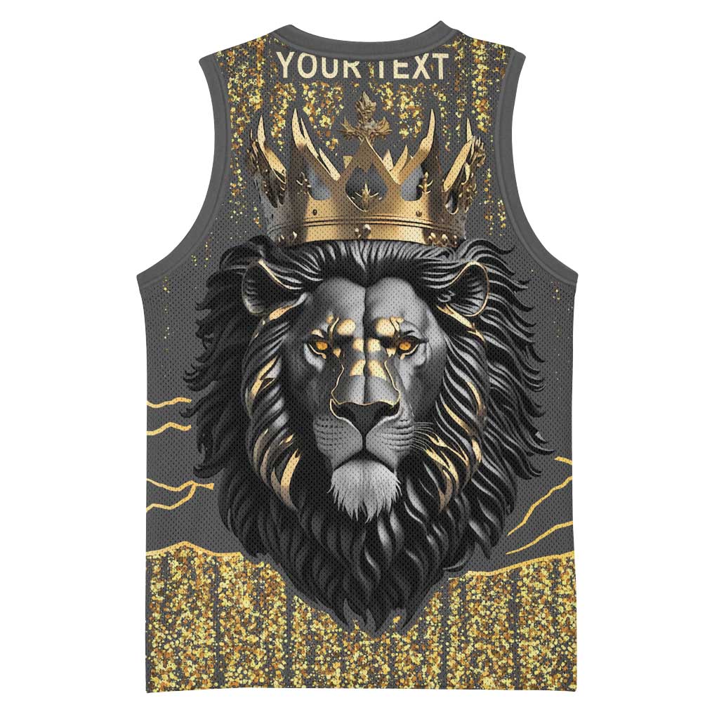 Personalized Black and Gold Lion Africa Basketball Jersey DT03