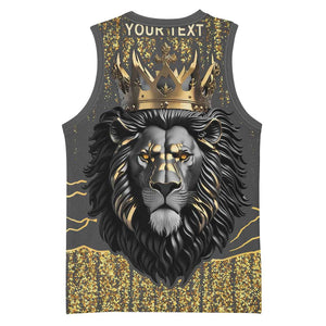 Personalized Black and Gold Lion Africa Basketball Jersey DT03