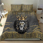 Personalized Black and Gold Lion Africa Bedding Set