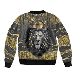 Personalized Black and Gold Lion Africa Bomber Jacket