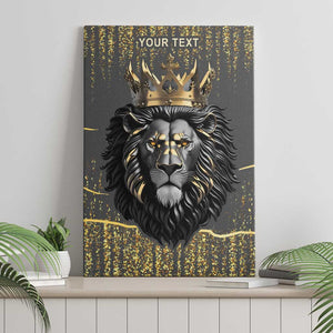 Personalized Black and Gold Lion Africa Canvas Wall Art