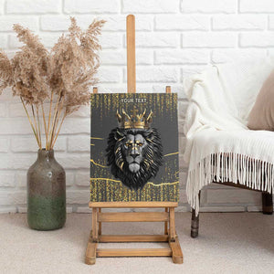 Personalized Black and Gold Lion Africa Canvas Wall Art