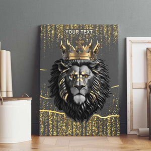 Personalized Black and Gold Lion Africa Canvas Wall Art