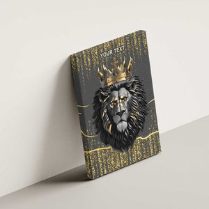 Personalized Black and Gold Lion Africa Canvas Wall Art