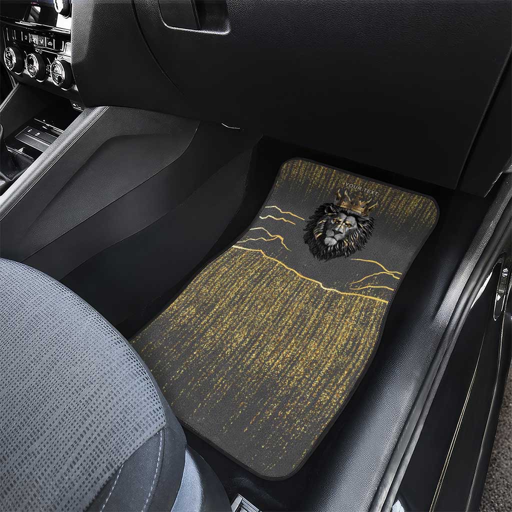 Personalized Black and Gold Lion Africa Car Mats