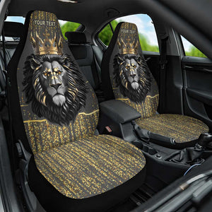 Personalized Black and Gold Lion Africa Car Seat Cover