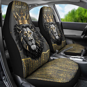 Personalized Black and Gold Lion Africa Car Seat Cover