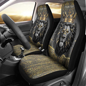 Personalized Black and Gold Lion Africa Car Seat Cover