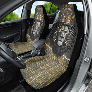 Personalized Black and Gold Lion Africa Car Seat Cover