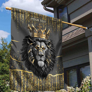 Personalized Black and Gold Lion Africa Garden Flag