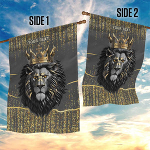 Personalized Black and Gold Lion Africa Garden Flag