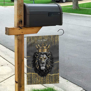 Personalized Black and Gold Lion Africa Garden Flag