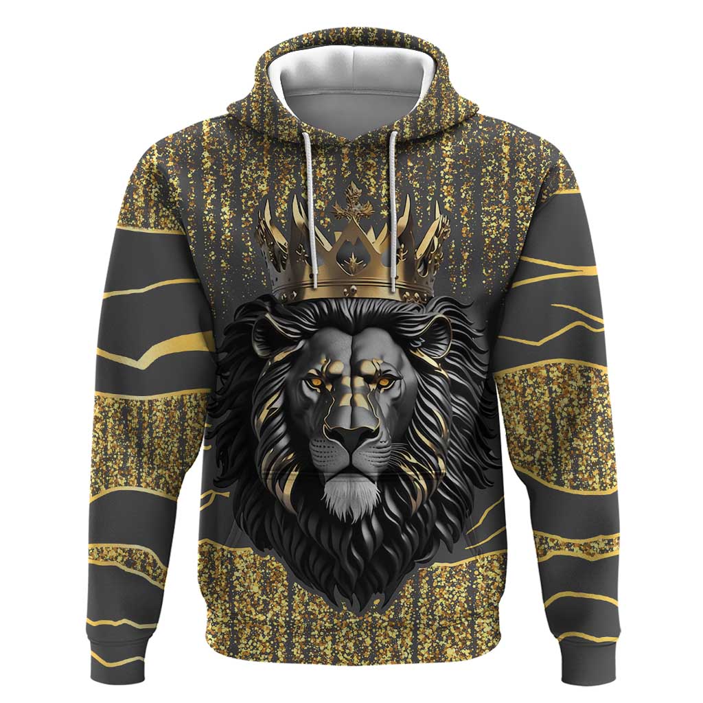 Personalized Black and Gold Lion Africa Hoodie