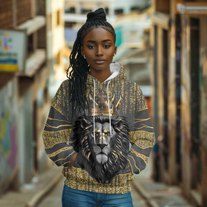 Personalized Black and Gold Lion Africa Hoodie