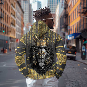 Personalized Black and Gold Lion Africa Hoodie