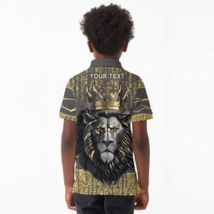 Personalized Black and Gold Lion Africa Kid Polo Shirt