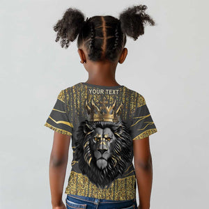 Personalized Black and Gold Lion Africa Kid T shirt