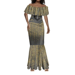 Personalized Black and Gold Lion Africa Mermaid Dress