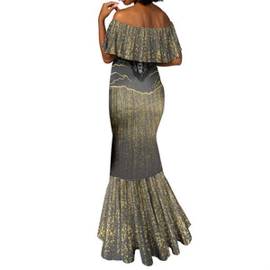 Personalized Black and Gold Lion Africa Mermaid Dress