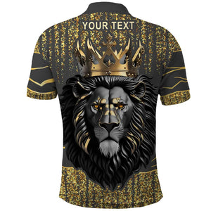 Personalized Black and Gold Lion Africa Polo Shirt