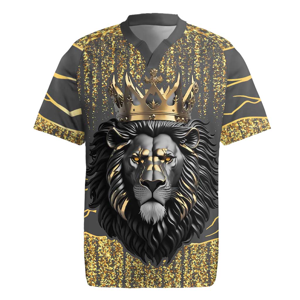 Personalized Black and Gold Lion Africa Rugby Jersey