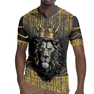 Personalized Black and Gold Lion Africa Rugby Jersey