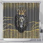 Personalized Black and Gold Lion Africa Shower Curtain