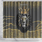 Personalized Black and Gold Lion Africa Shower Curtain