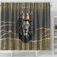 Personalized Black and Gold Lion Africa Shower Curtain