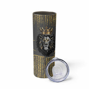 Personalized Black and Gold Lion Africa Skinny Tumbler