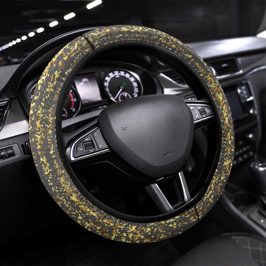 Black and Gold Lion Africa Steering Wheel Cover