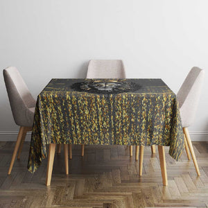 Personalized Black and Gold Lion Africa Tablecloth