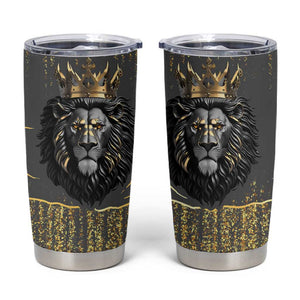 Personalized Black and Gold Lion Africa Tumbler Cup