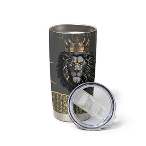 Personalized Black and Gold Lion Africa Tumbler Cup