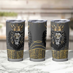 Personalized Black and Gold Lion Africa Tumbler Cup