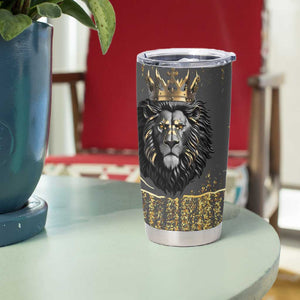 Personalized Black and Gold Lion Africa Tumbler Cup