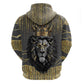 Personalized Black and Gold Lion Africa Zip Hoodie
