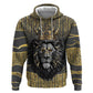 Personalized Black and Gold Lion Africa Zip Hoodie