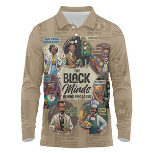 Africa Black Invention Long Sleeve Polo Shirt The Black Minds Behind Progress