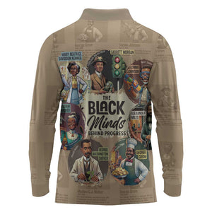 Africa Black Invention Long Sleeve Polo Shirt The Black Minds Behind Progress