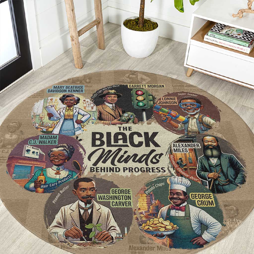 Africa Black Invention Round Carpet The Black Minds Behind Progress