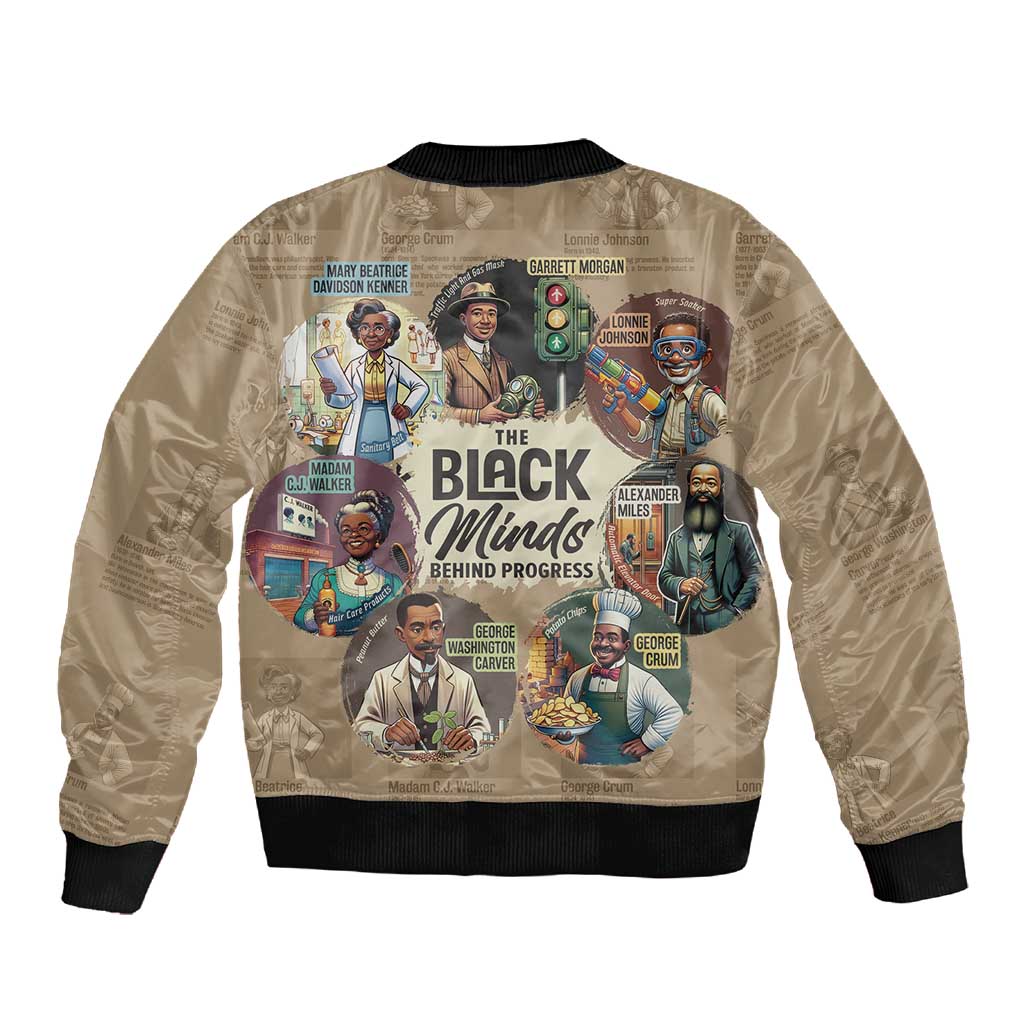 Africa Black Invention Sleeve Zip Bomber Jacket The Black Minds Behind Progress