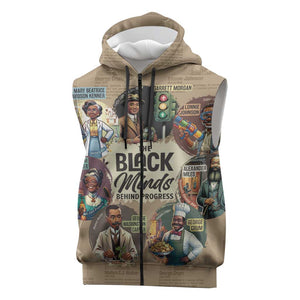 Africa Black Invention Sleeveless Zip Hoodie The Black Minds Behind Progress - African Pride